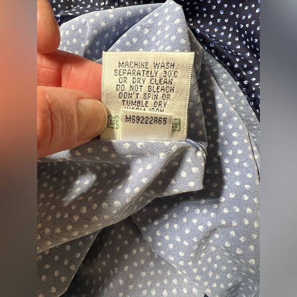 BUGATCHI Men’s Navy blue dot pattern contrast collar button down shirt size S. - Picture 12 of 14